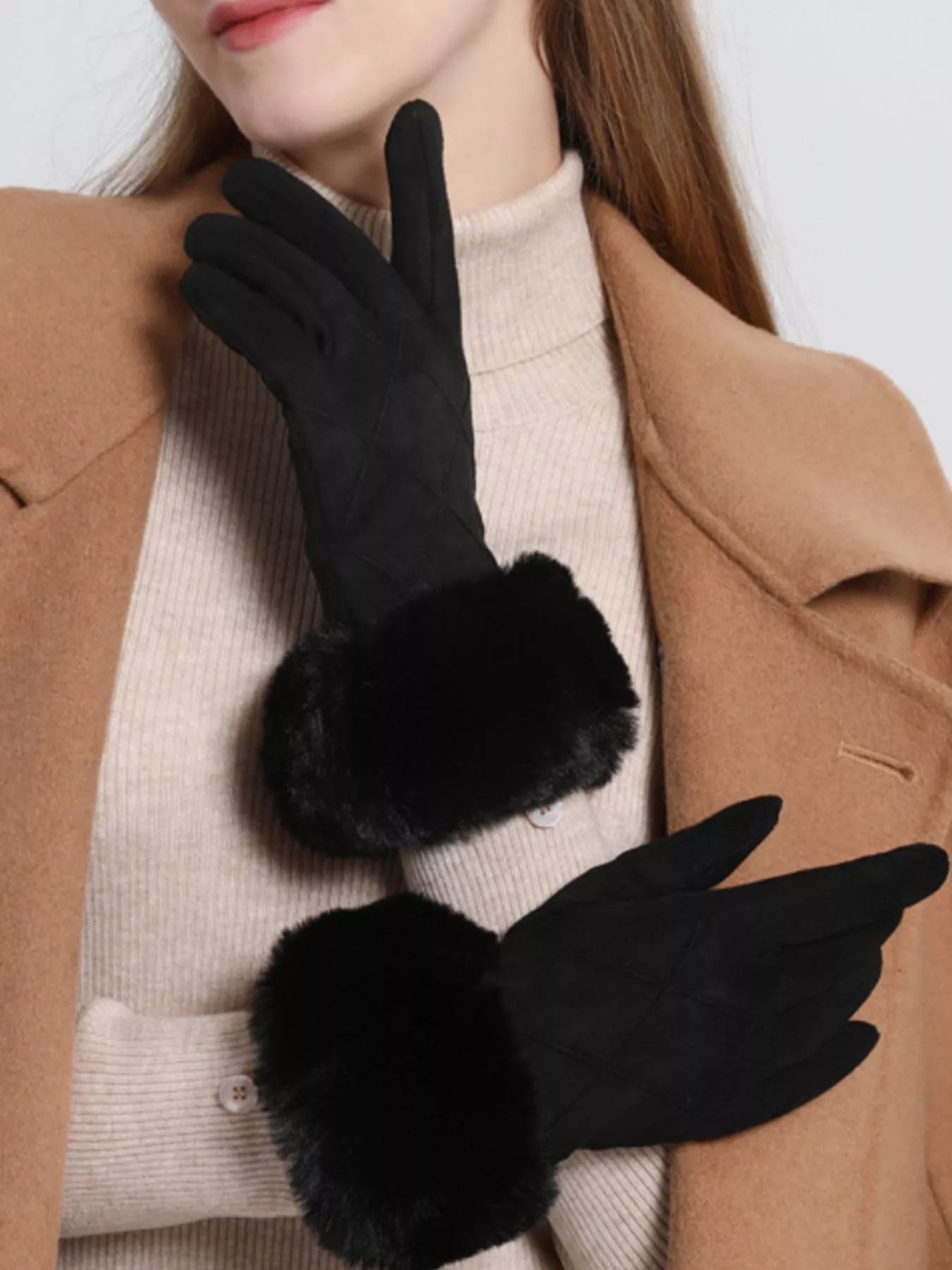 Fur Cuff Suede Gloves - PBNJ FASHIONS