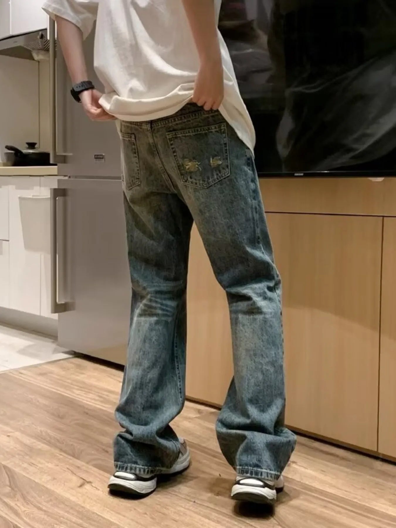 Men's Full Size Wash Loose Fit Jeans Plus Size - PBNJ FASHIONS