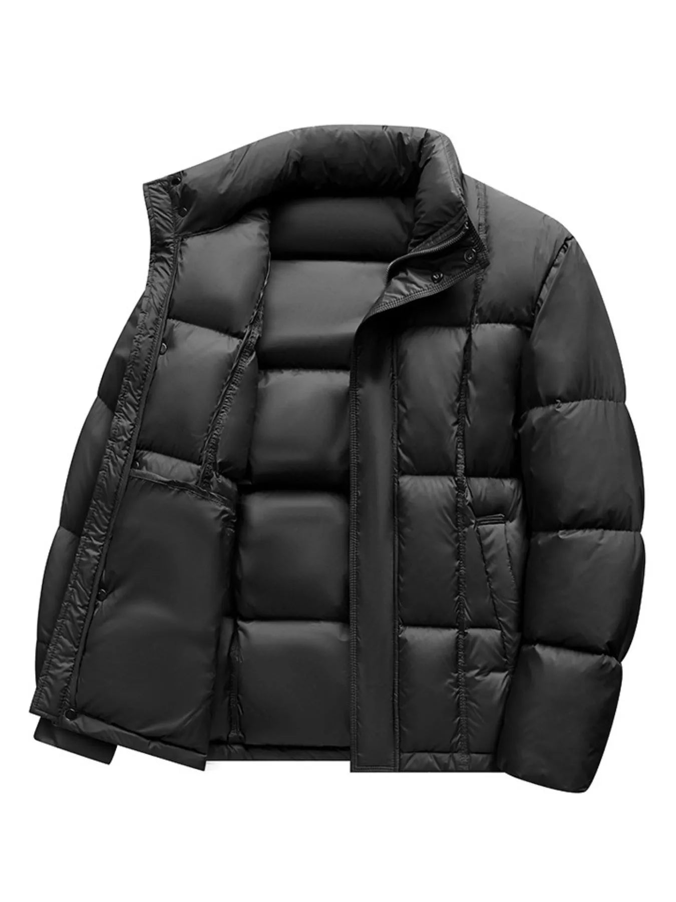 Men's Plus Size Snap Down Padded Puffer Jacket - PBNJ FASHIONS