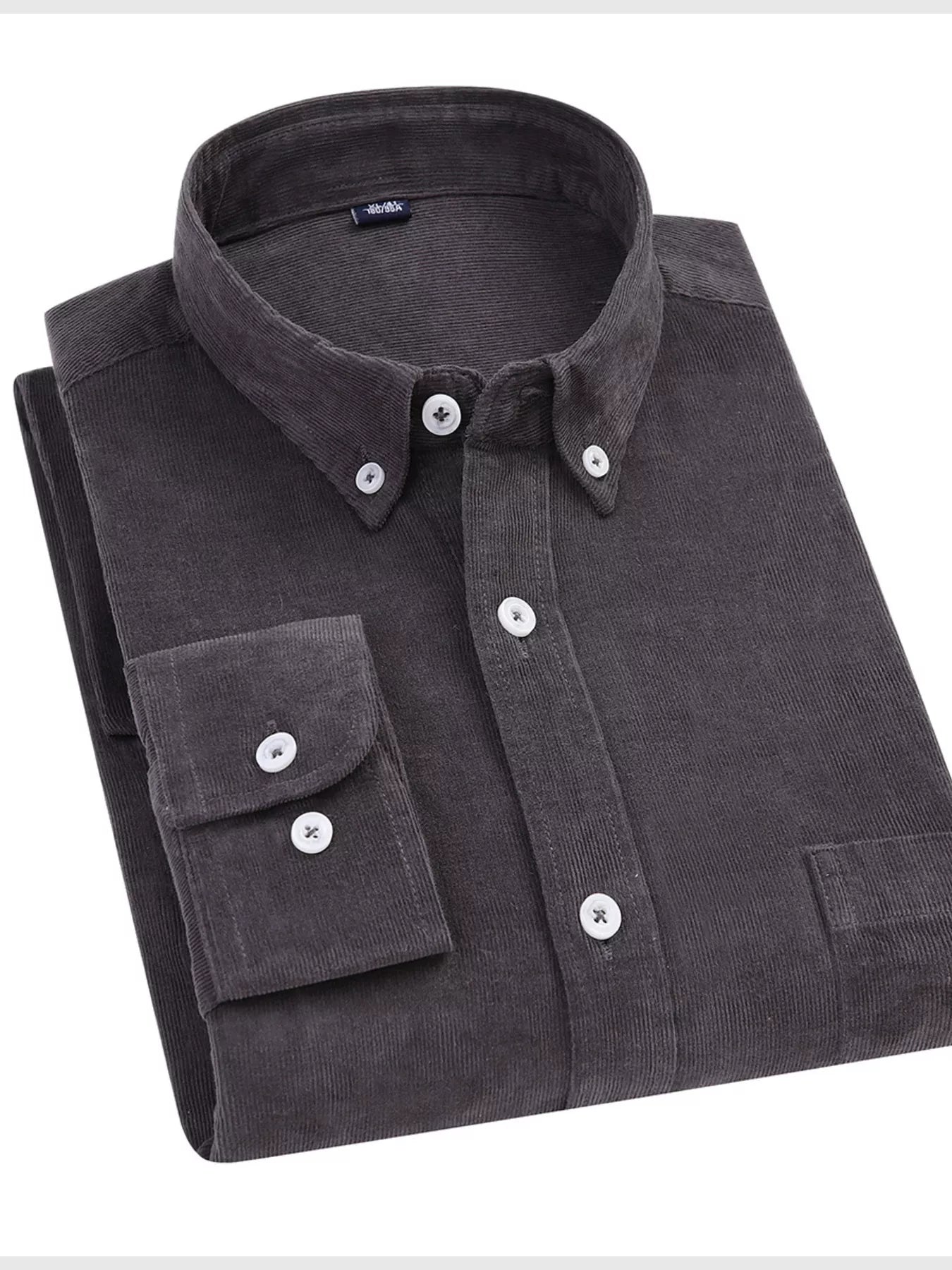 Men's Full Size Corduroy Long Sleeve Button - Down Shirt Plus Size - PBNJ FASHIONS