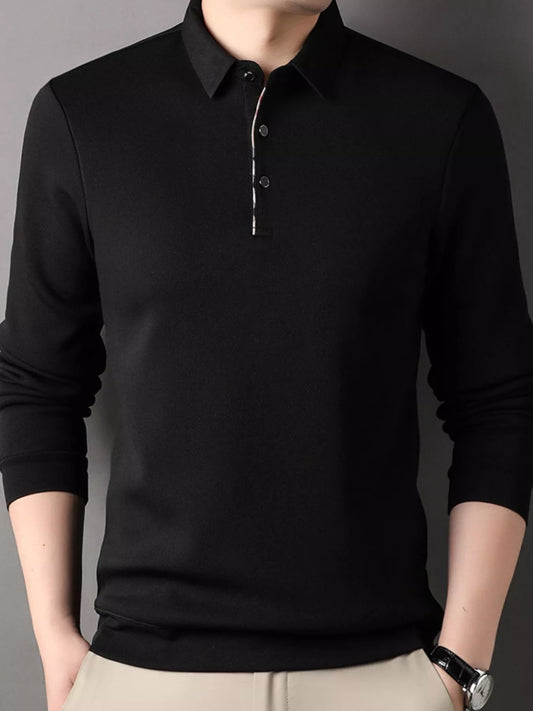 Men's Plus Size Long Sleeve Classic Fit Polo - PBNJ FASHIONS