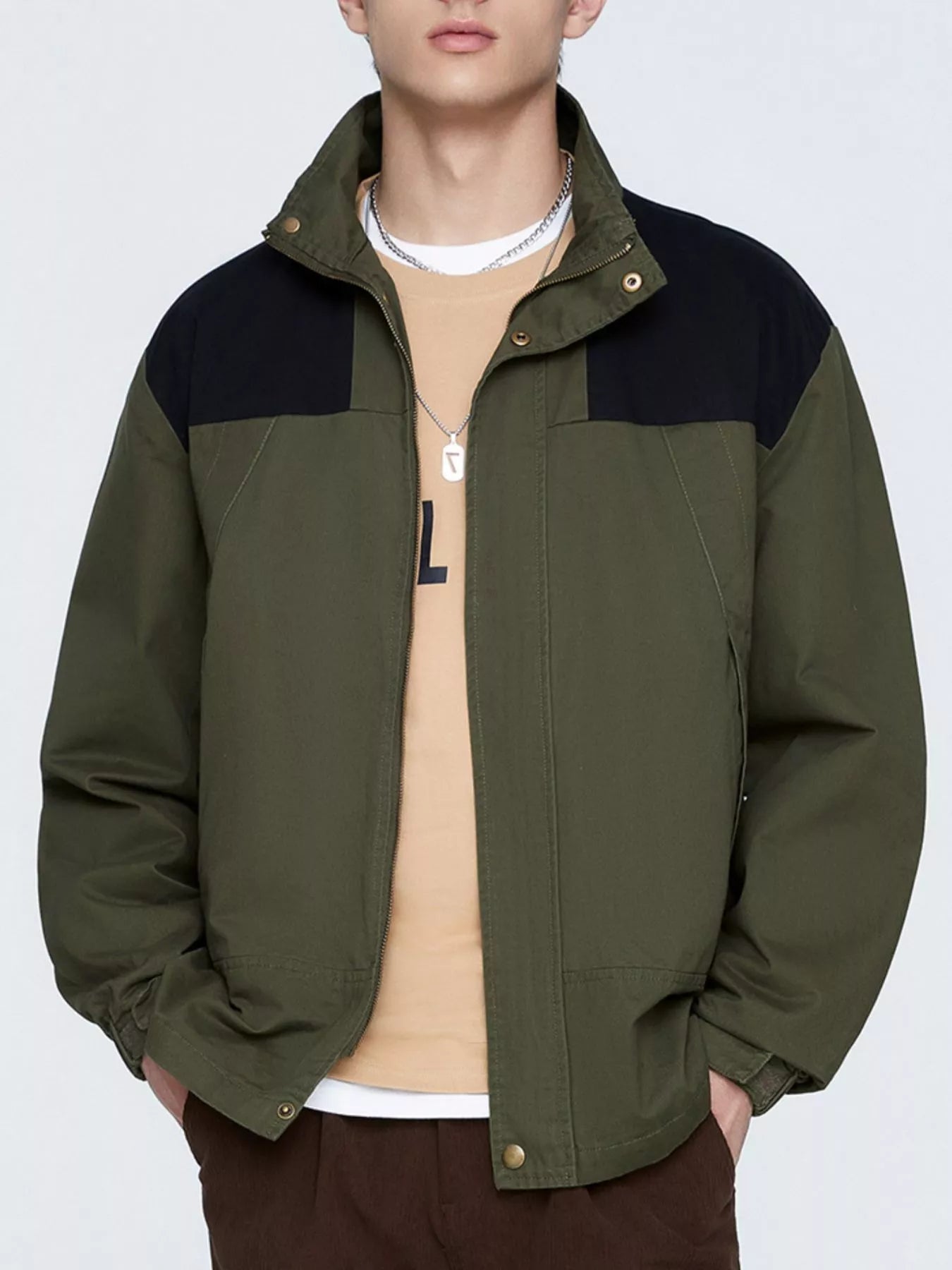 Men's Plus Size Two - Tone Windproof Jacket - PBNJ FASHIONS