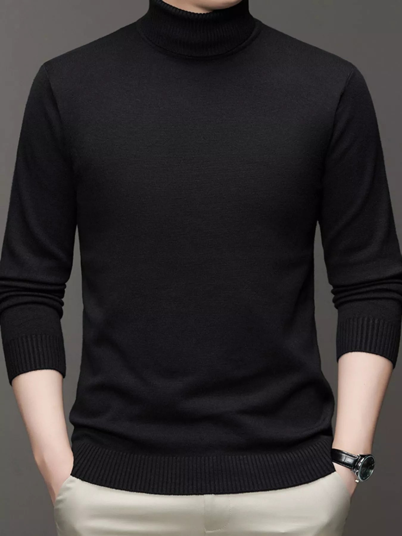 Men's Plus Size Turtleneck Slim Fit Sweater - PBNJ FASHIONS