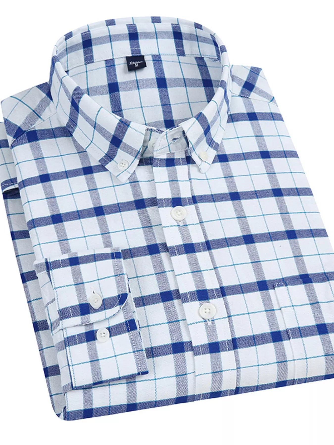 Men's Full Size Plaid Long Sleeve Shirt Plus Size - PBNJ FASHIONS