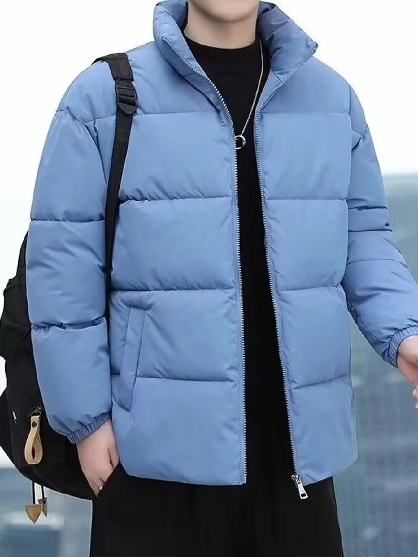 Men's Plus Size Quilted Zip Up Winter Coat - PBNJ FASHIONS