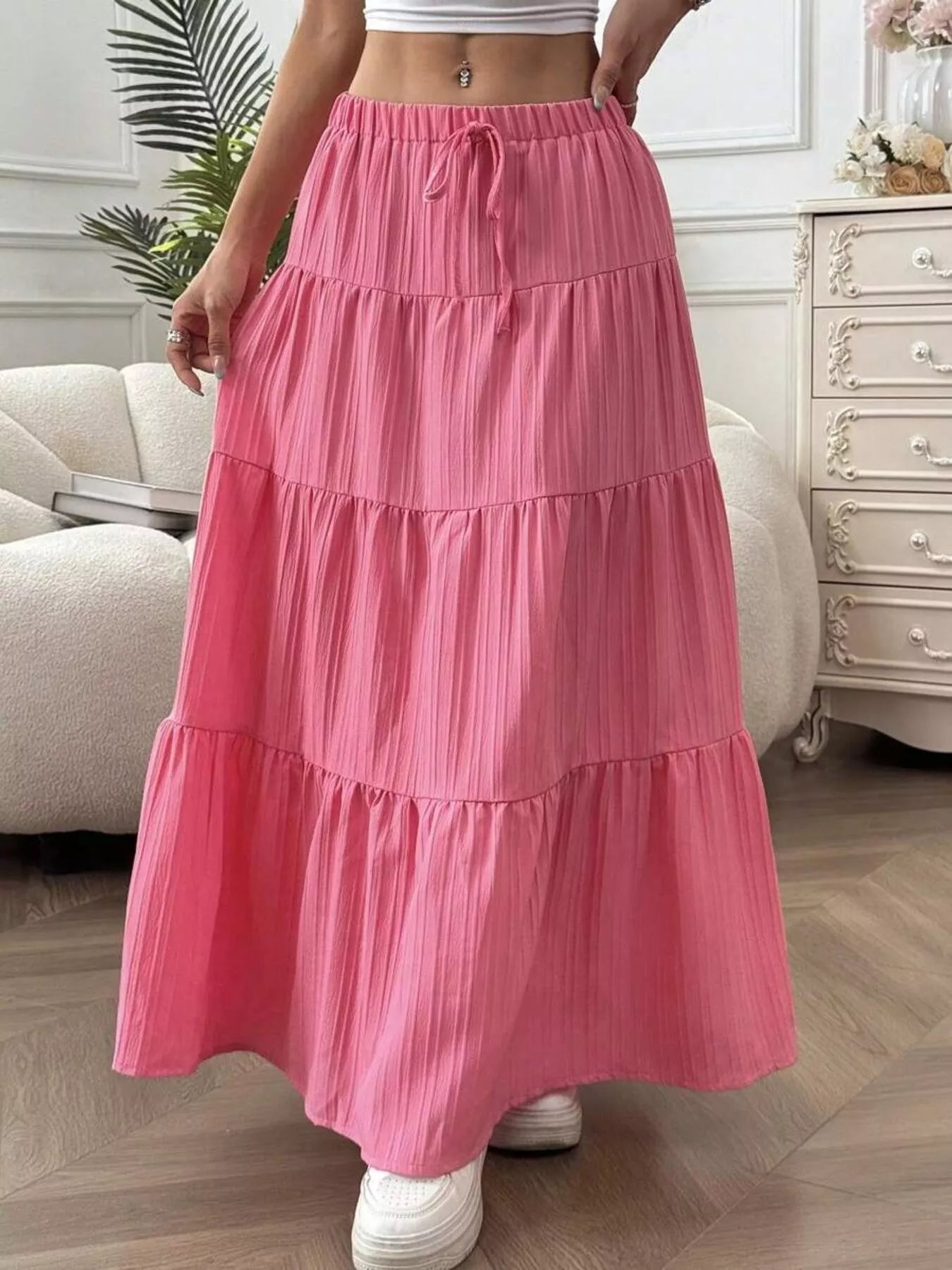 Flowy Tiered Maxi Skirt - PBNJ FASHIONS