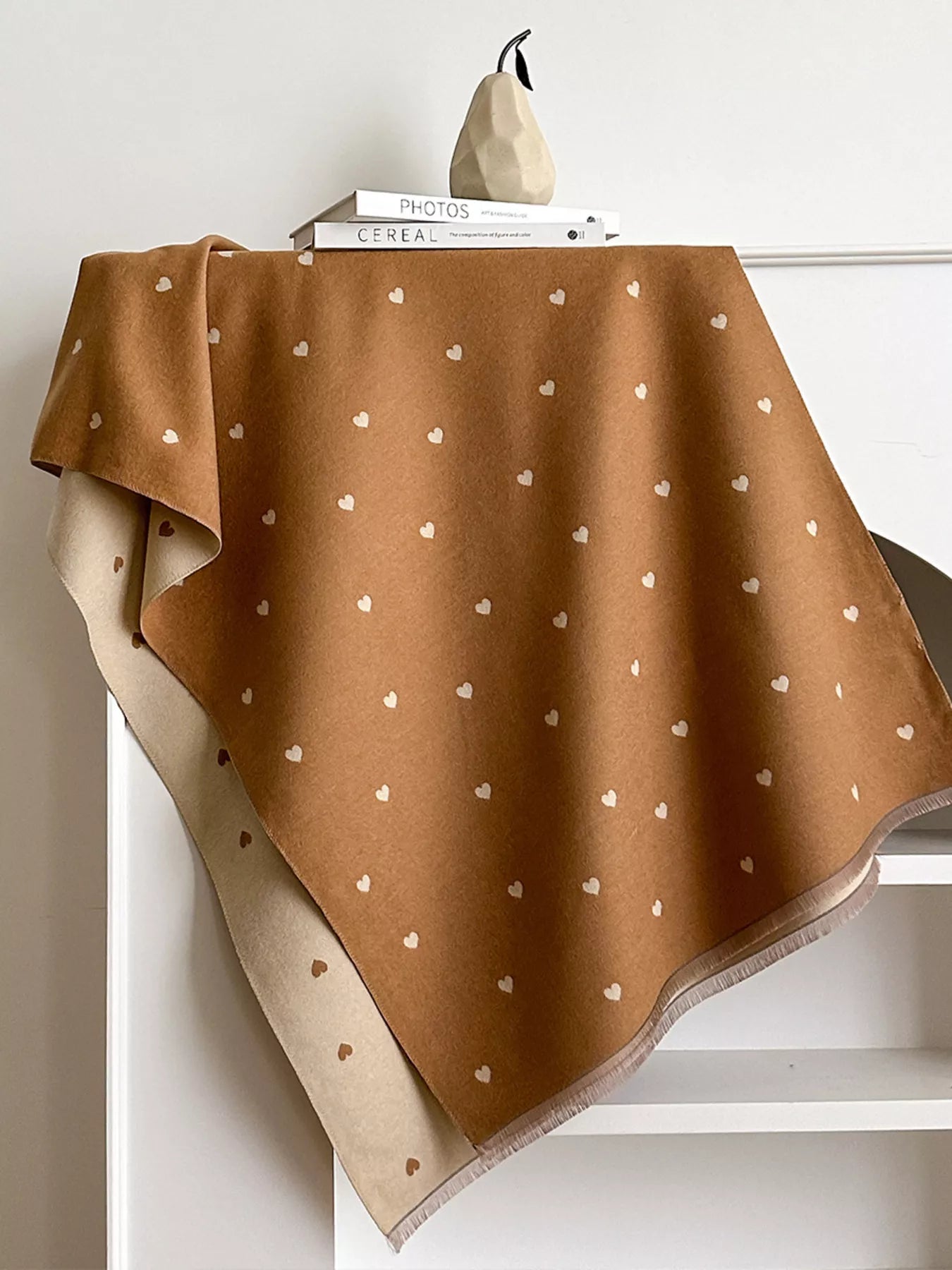 Heart Raw Hem Scarf - PBNJ FASHIONS