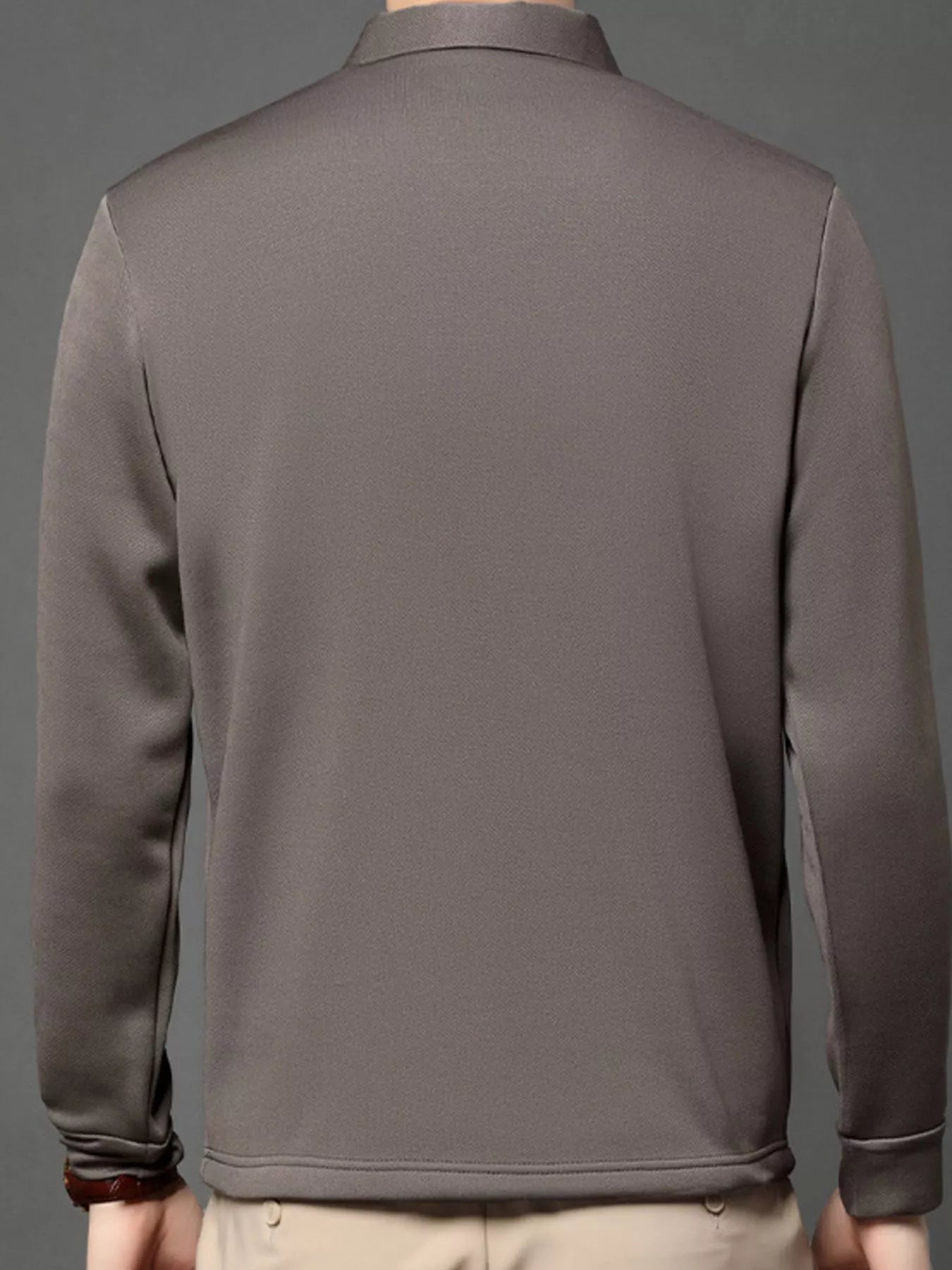 Men's Plus Size Button Detail Long Sleeve Polo - PBNJ FASHIONS