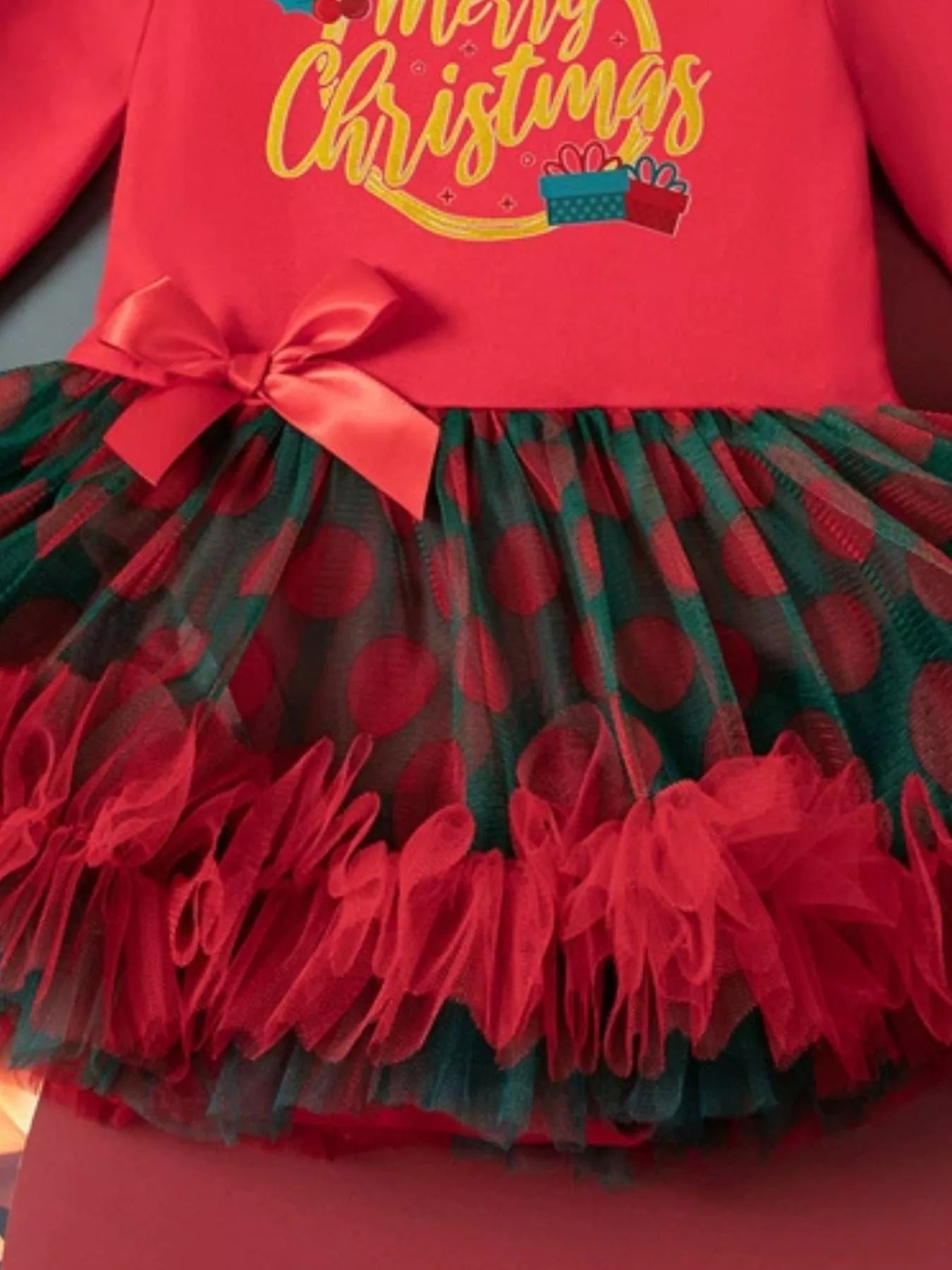Children's Christmas Stocking Tulle Ruffle Dress - PBNJ FASHIONS
