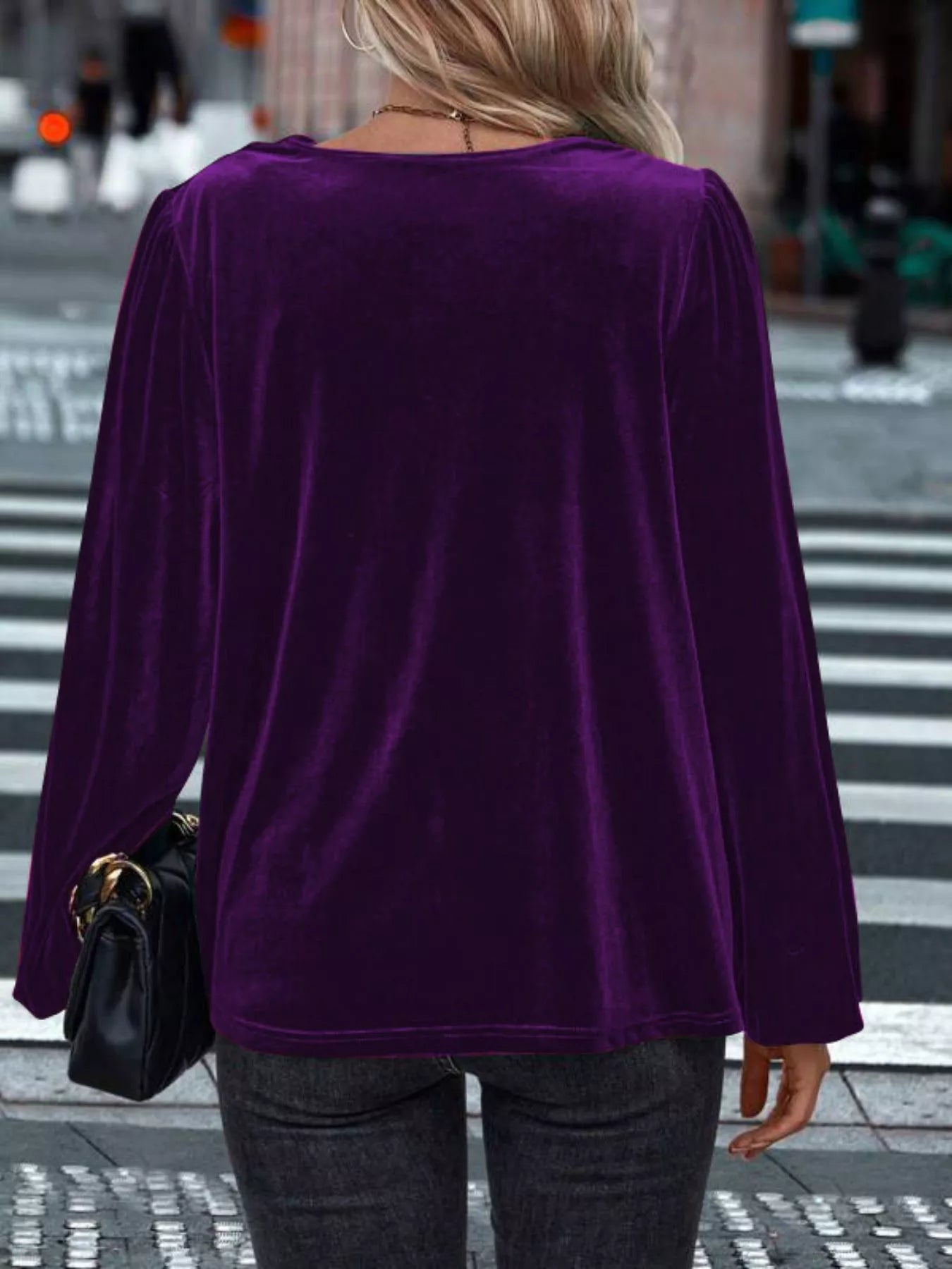 Full Size Velvet Cowl Neck Blouse Plus Size - PBNJ FASHIONS