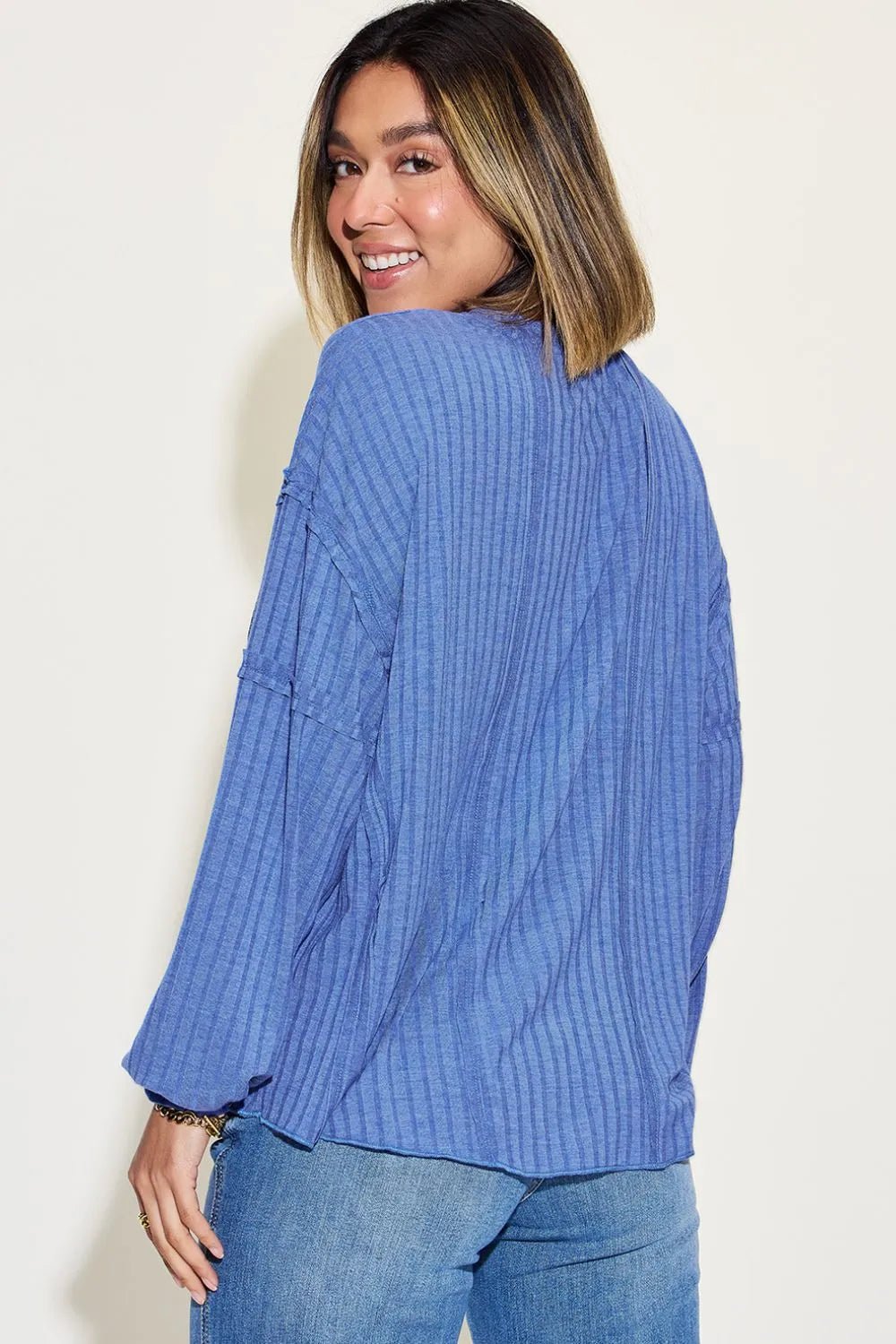 Basic Bae Full Size Ribbed Round Neck Long Sleeve T-Shirt - PBNJ FASHIONS