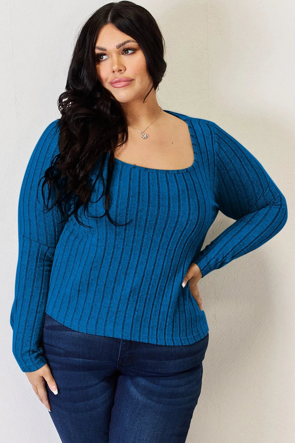 Basic Bae Full Size Ribbed Long Sleeve T-Shirt - PBNJ FASHIONS