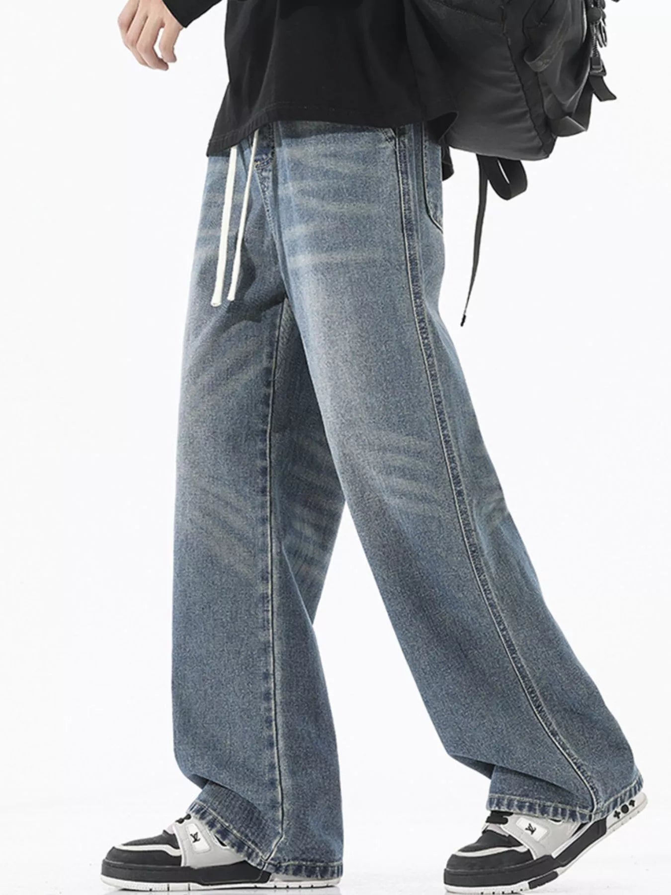 Men's Full Size Wash Wide Leg Jeans Plus Size - PBNJ FASHIONS