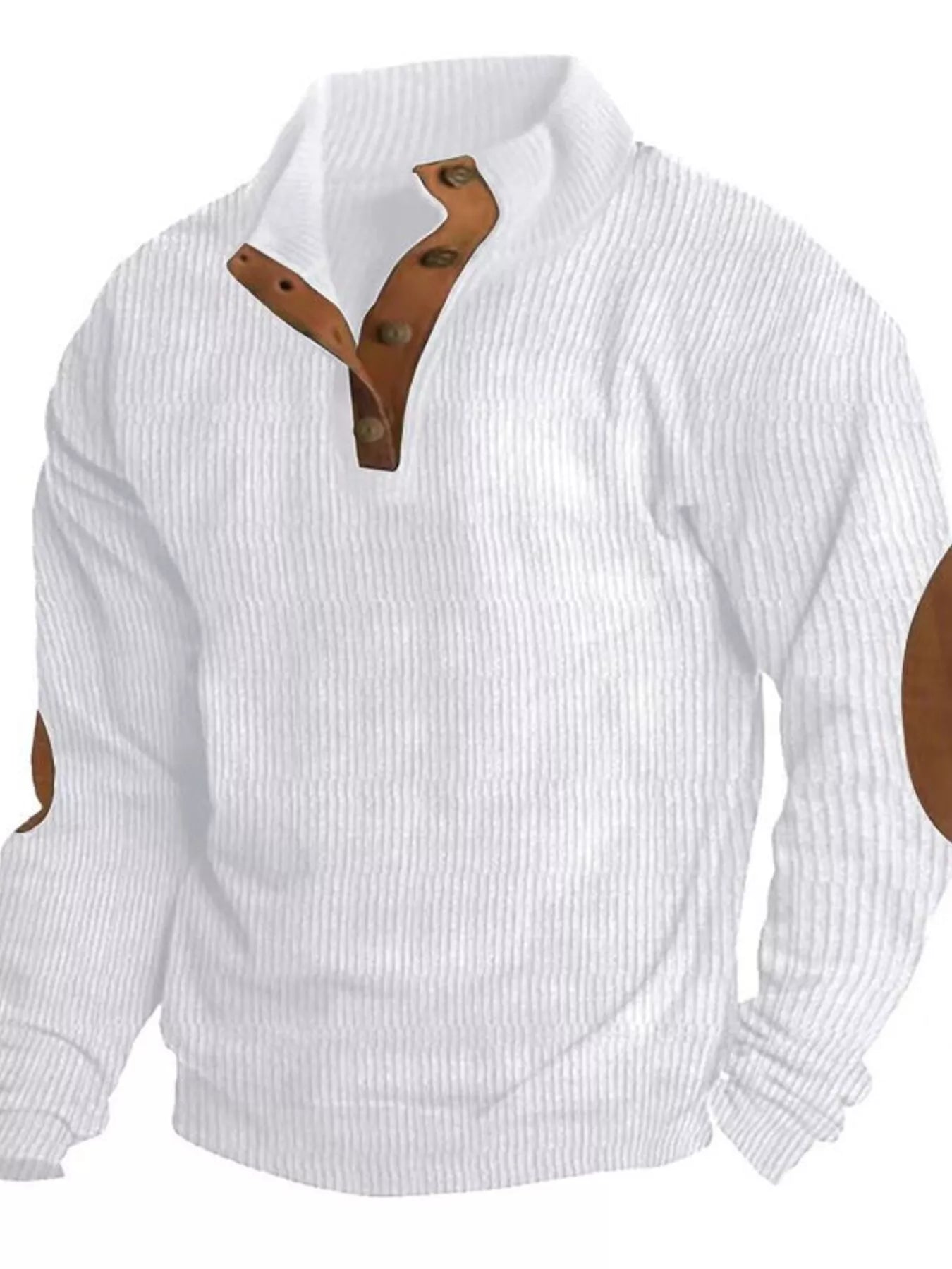 Men's Full Size Button Detail Long Sleeve Sweatshirt Plus Size - PBNJ FASHIONS