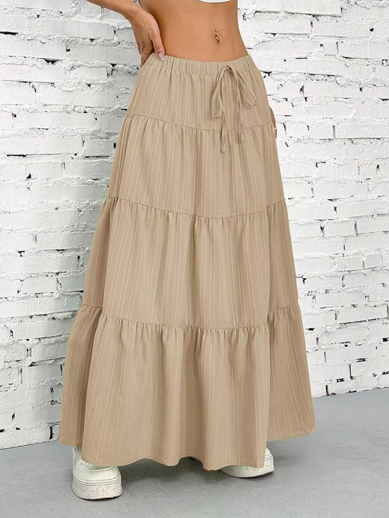 Flowy Tiered Maxi Skirt - PBNJ FASHIONS