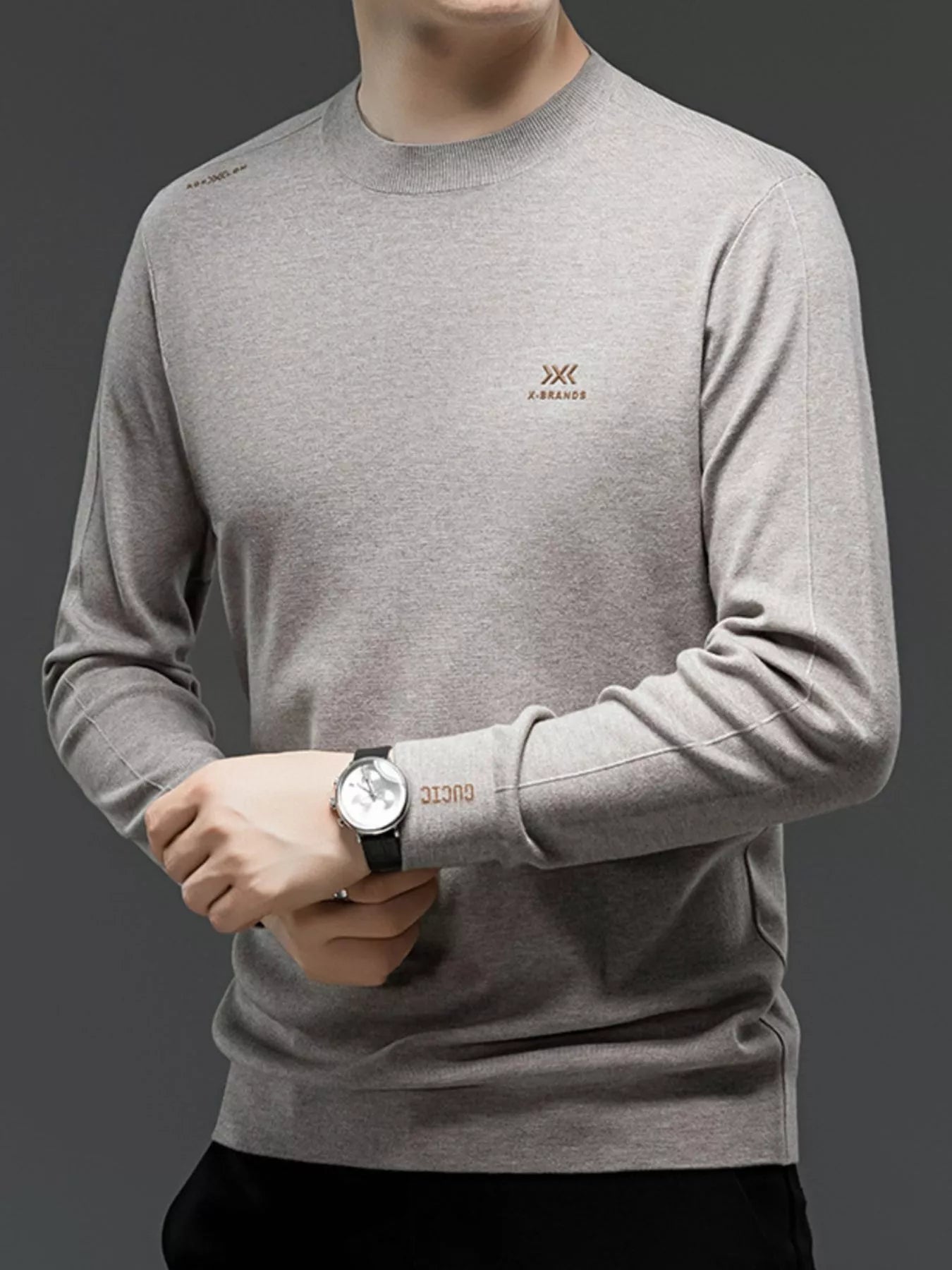 Men's Plus Size Long Sleeve Slim Fit Knit Top - PBNJ FASHIONS