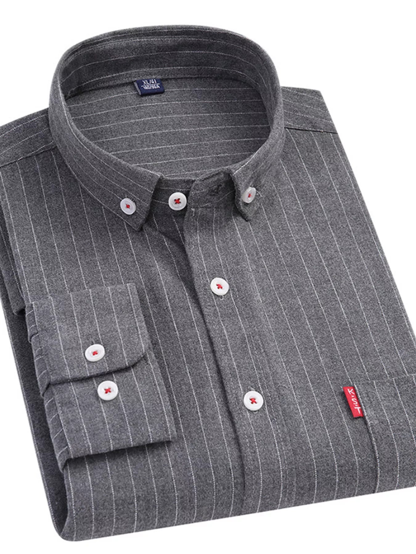 Men's Full Size Striped Long Sleeve Casual Shirt Plus Size - PBNJ FASHIONS