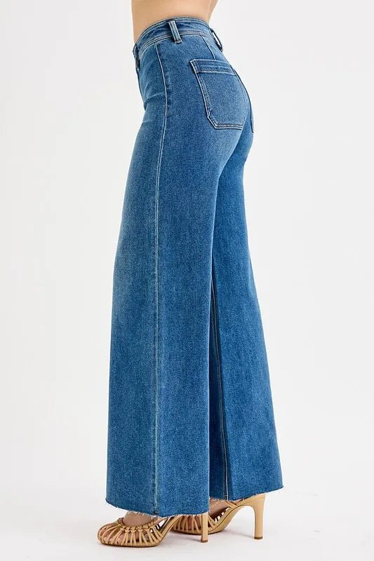 RISEN High - Waisted Wide Leg Jeans - PBNJ FASHIONS