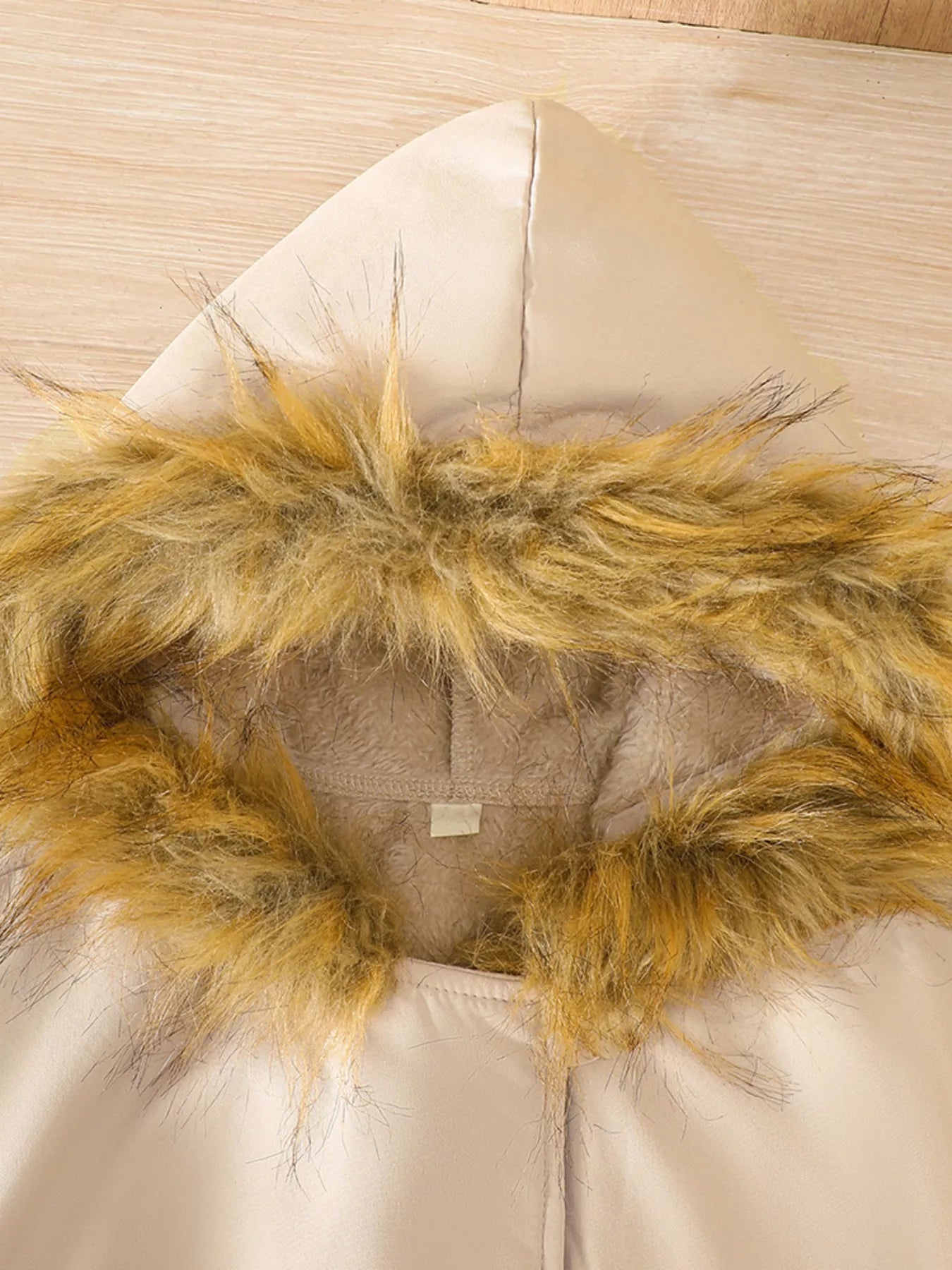 Children's Tie Waist Faux Fur Hooded Outerwear - PBNJ FASHIONS