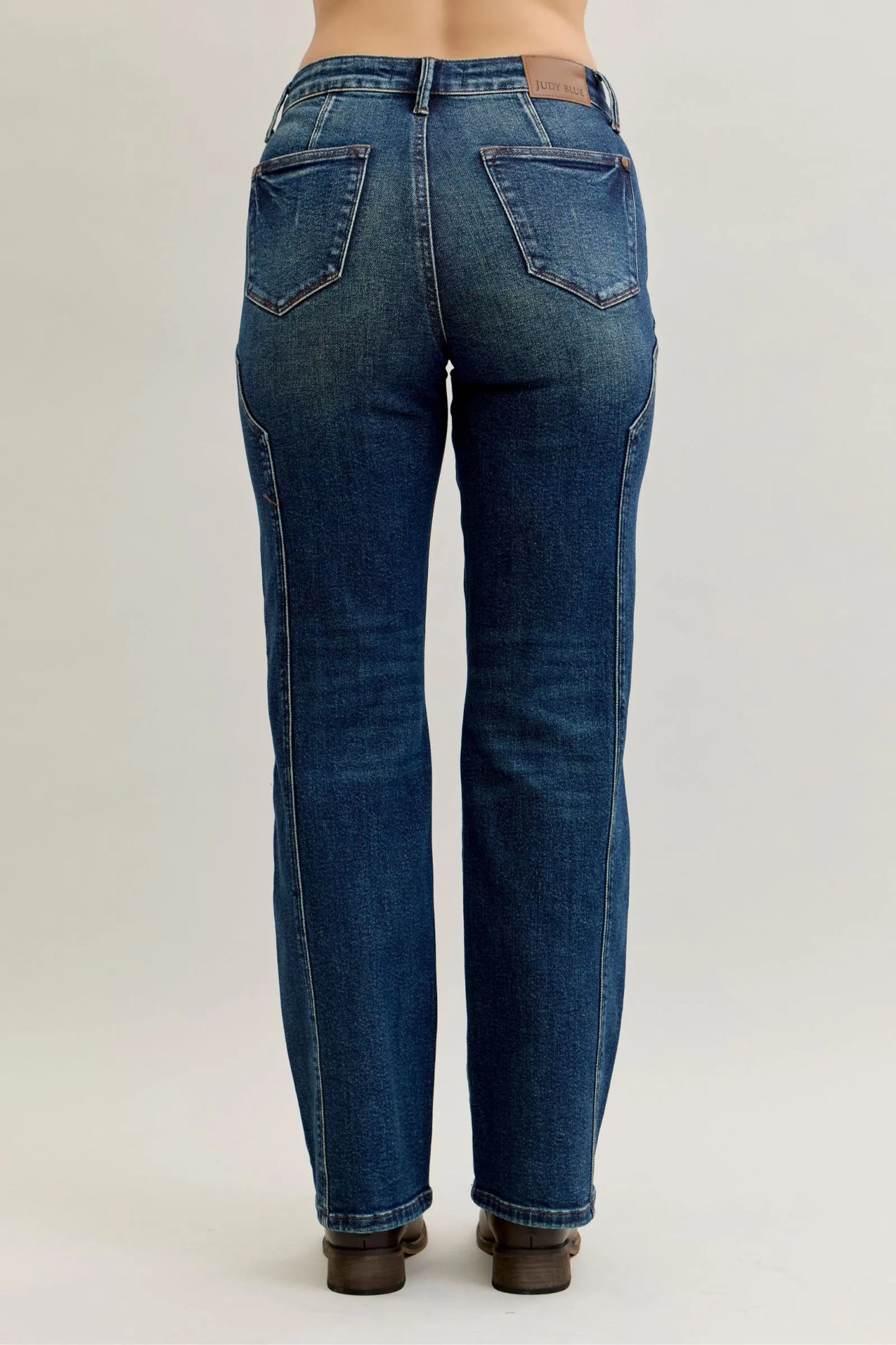 Judy Blue Full Size Seam Detail Straight Leg Jeans Plus Size - PBNJ FASHIONS