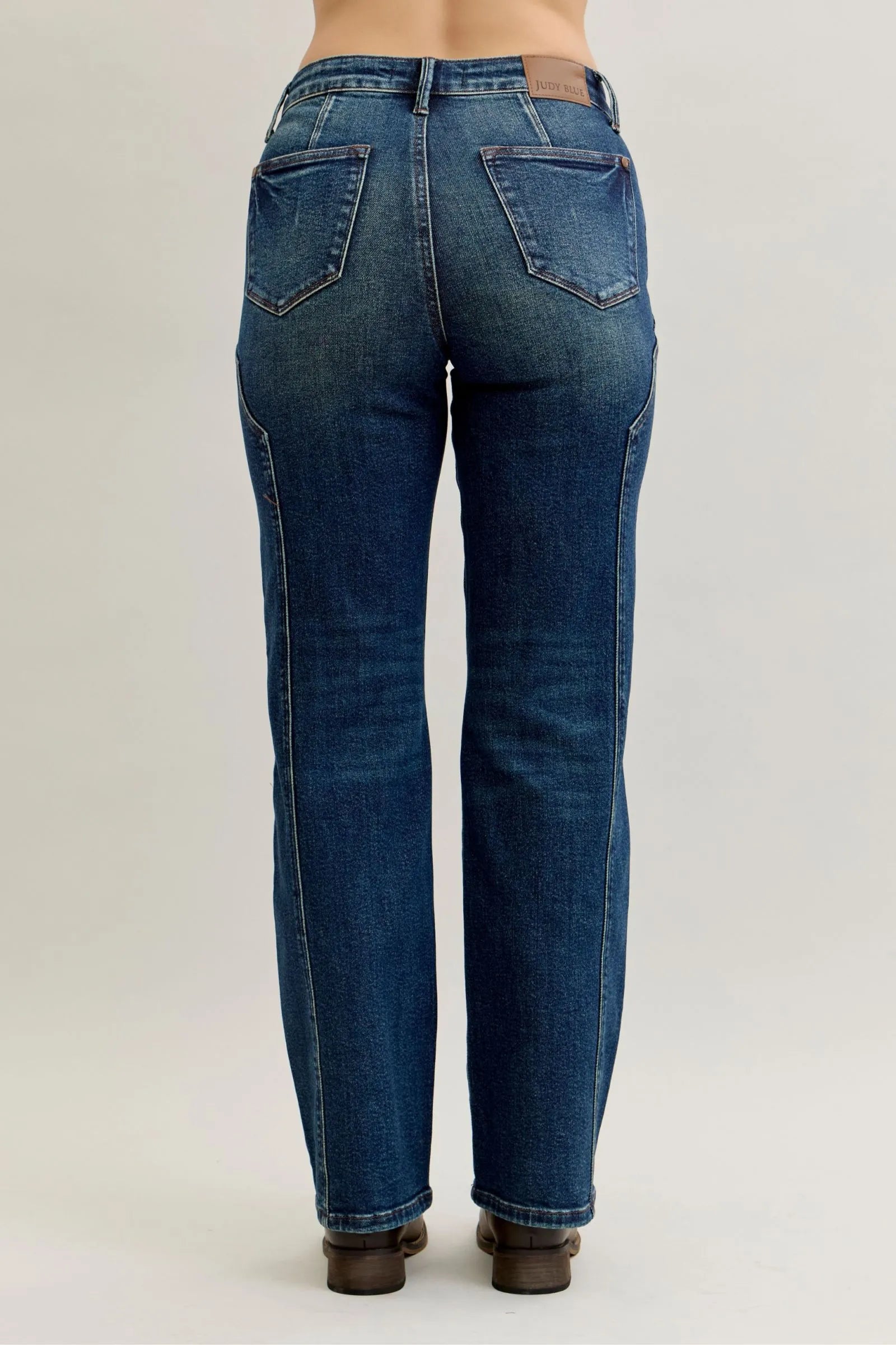 Judy Blue Full Size Seam Detail Straight Leg Jeans Plus Size - PBNJ FASHIONS