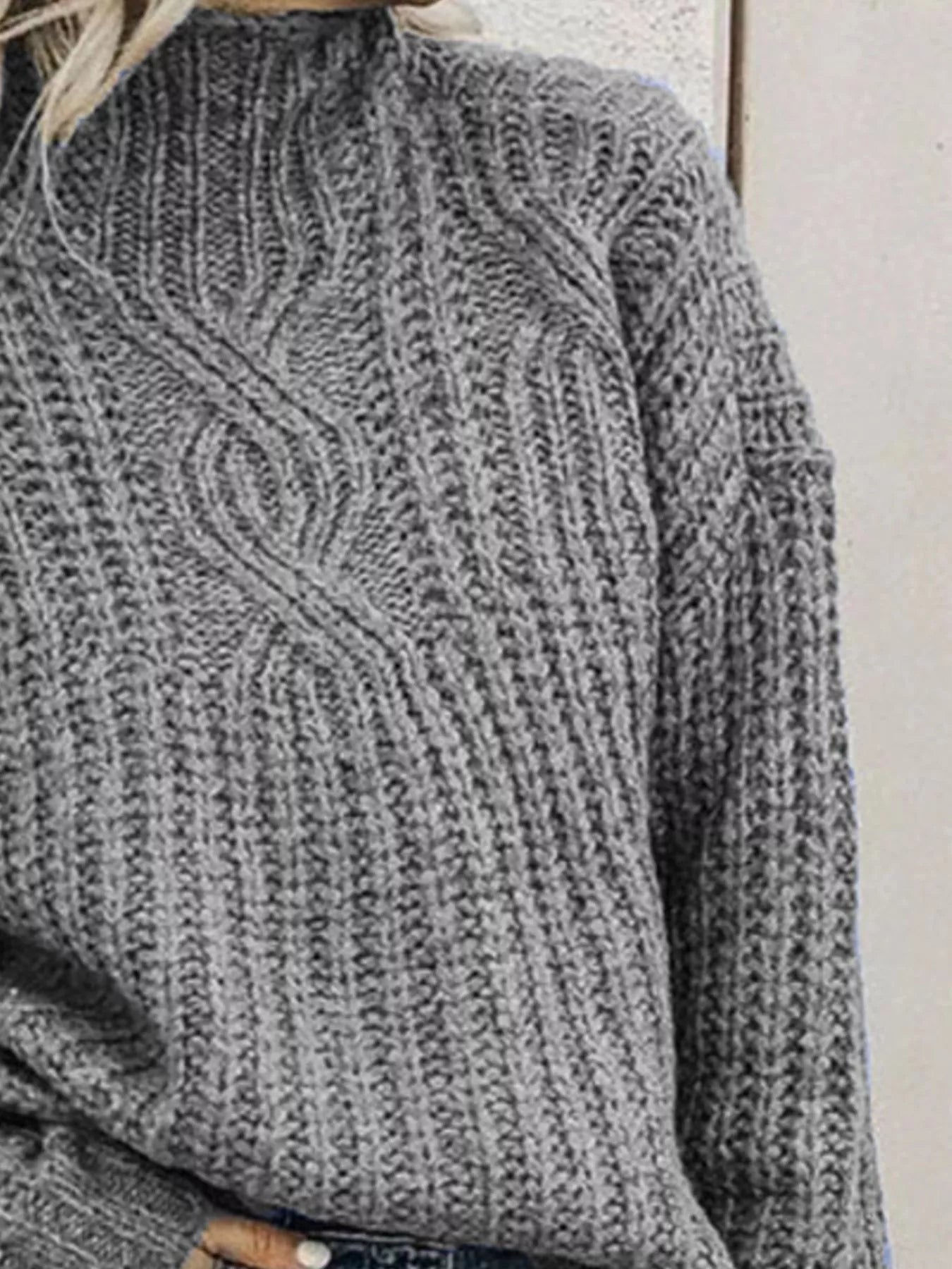Full Size Turtleneck Long Sleeve Sweater Plus Size - PBNJ FASHIONS