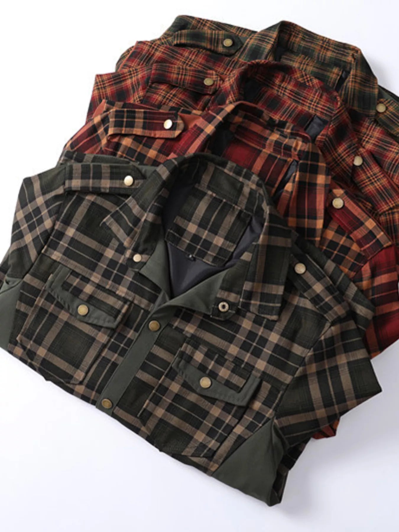 Men's Full Size Button Up Long Sleeve Plaid Shirt Plus Size - PBNJ FASHIONS