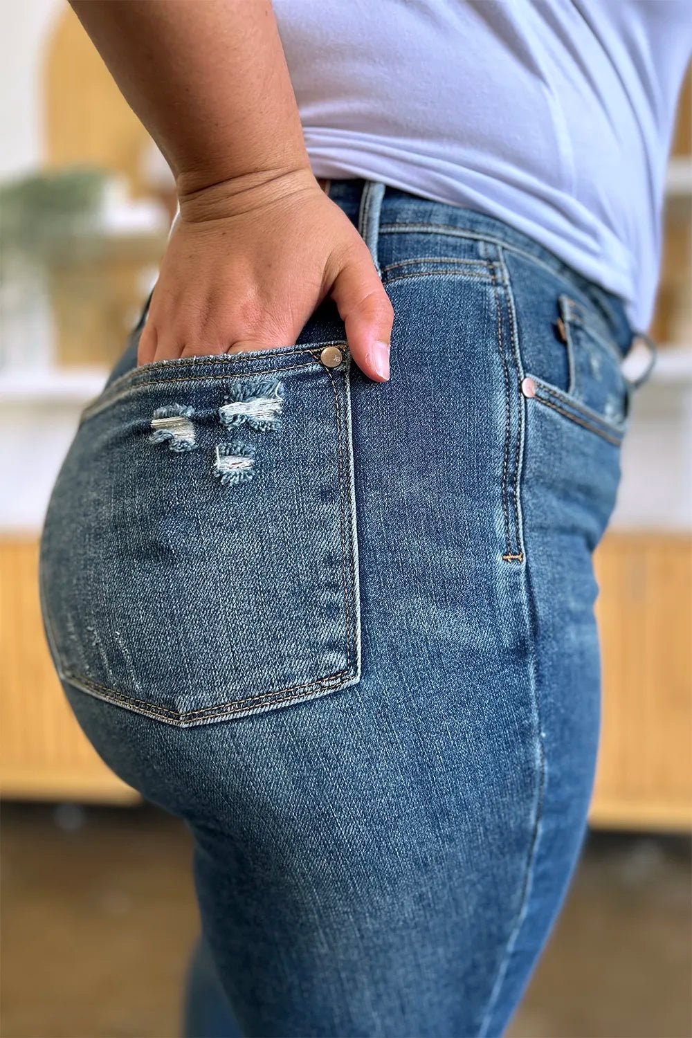 Judy Blue Full Size Tummy Control High Waist Slim Jeans - PBNJ FASHIONS