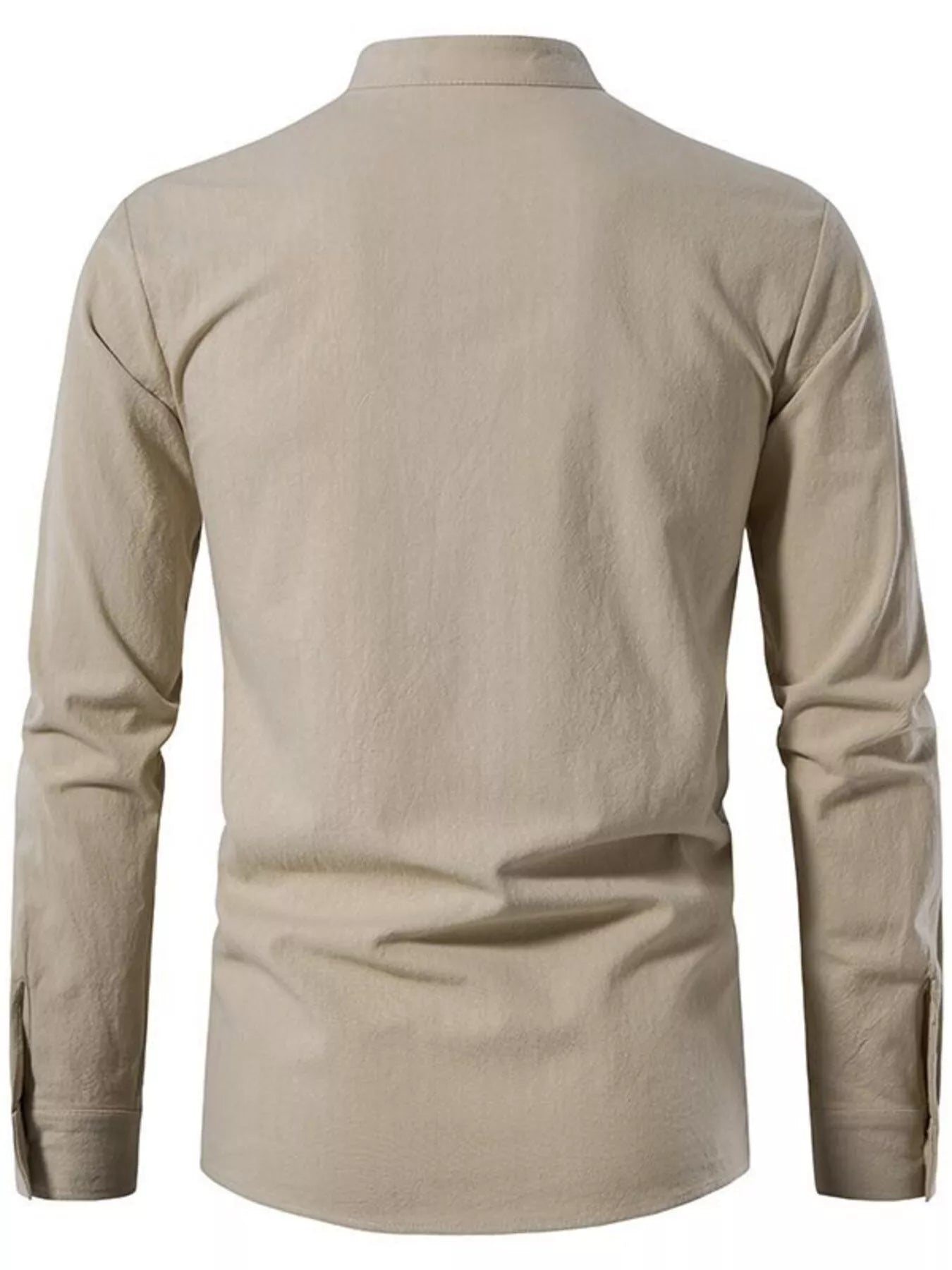 Men's Full Size Casual Lace - Up Long Sleeve Shirt Plus Size - PBNJ FASHIONS