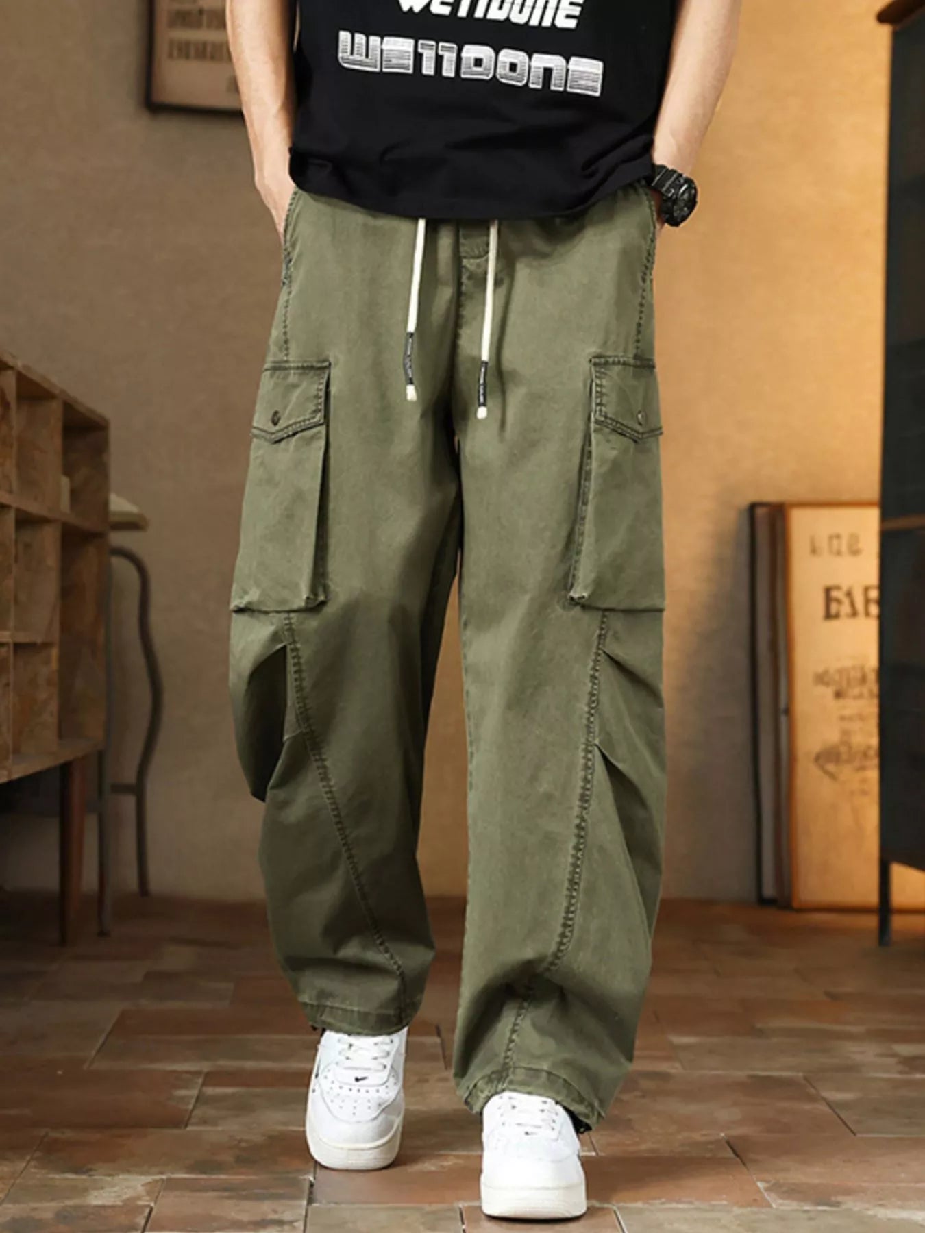 Men's Plus Size Casual Loose Fit Cargo Pants - PBNJ FASHIONS