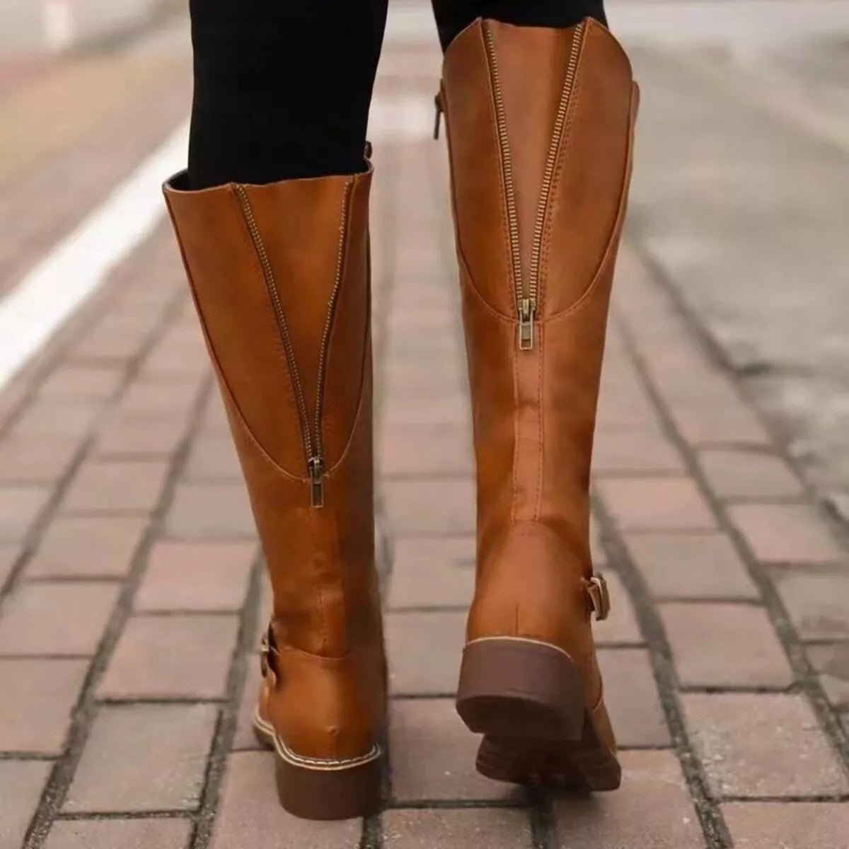 Round Toe Block Heels Boots - PBNJ FASHIONS