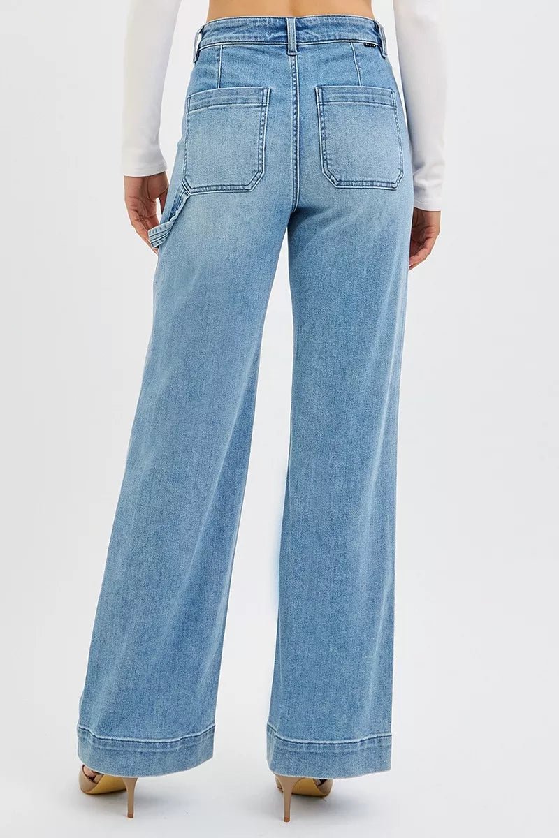 RISEN Full Size High Rise Straight Leg Jeans with Front Pockets Plus Size - PBNJ FASHIONS