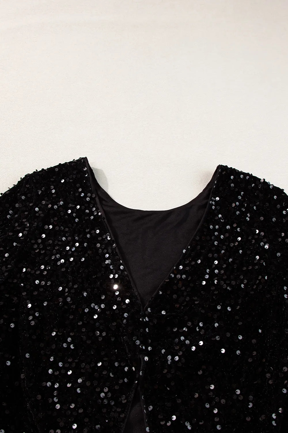 Sequin Round Neck Long Sleeve Blouse - PBNJ FASHIONS