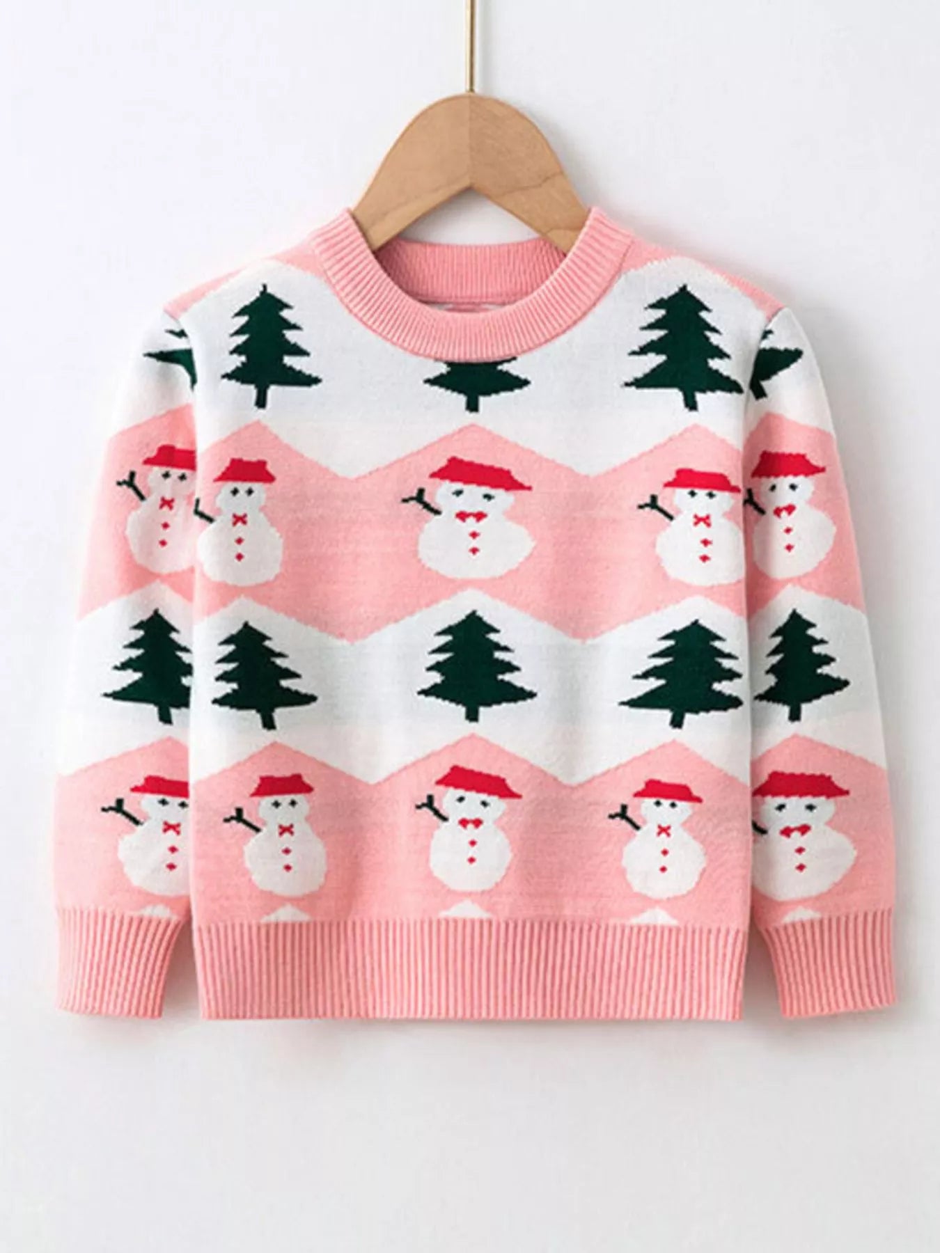 Children's Snowman & Tree Pattern Sweater - PBNJ FASHIONS