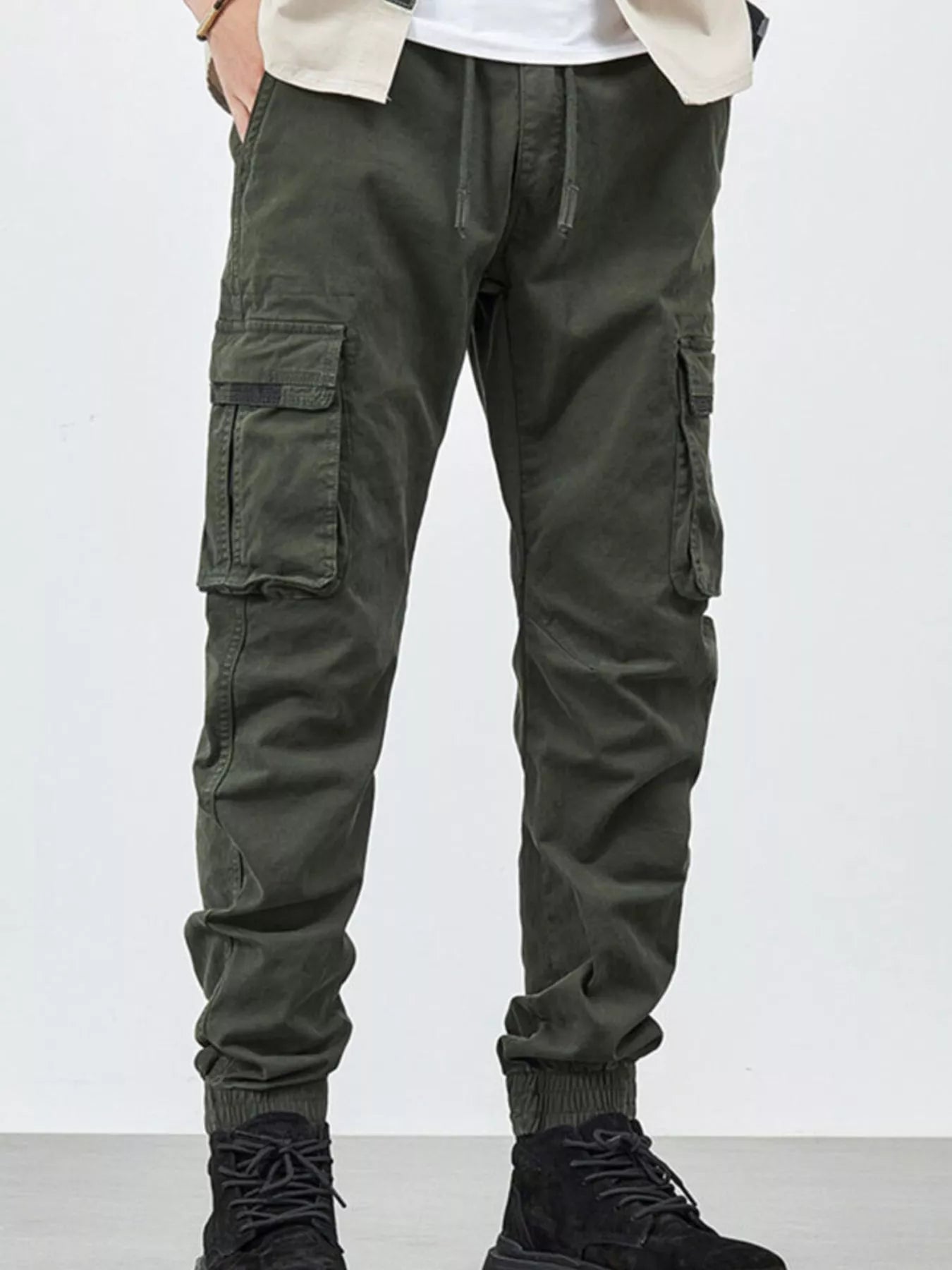 Men's Casual Cargo Pants with Drawstring - PBNJ FASHIONS
