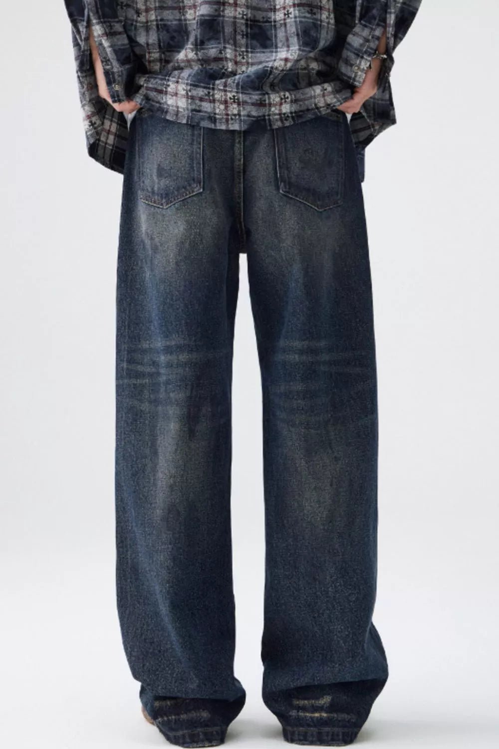 Men's Wash Wide Leg Jeans - PBNJ FASHIONS