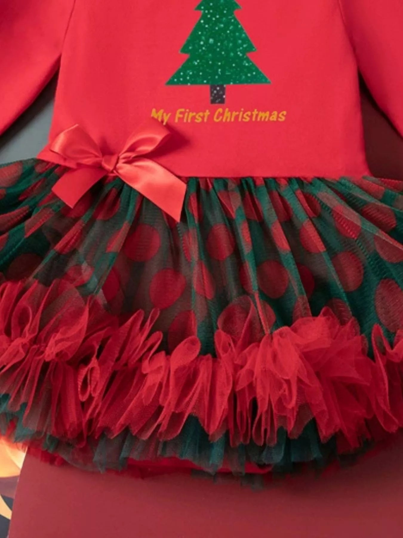 Children's Christmas Stocking Tulle Ruffle Dress - PBNJ FASHIONS