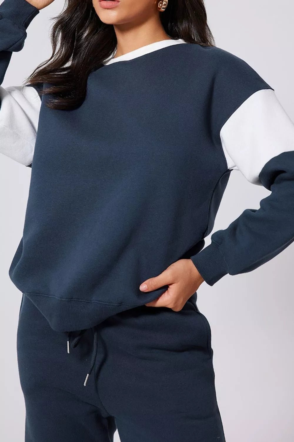 Drop Shoulder Loose Sweatshirt and Joggers Active Set - PBNJ FASHIONS