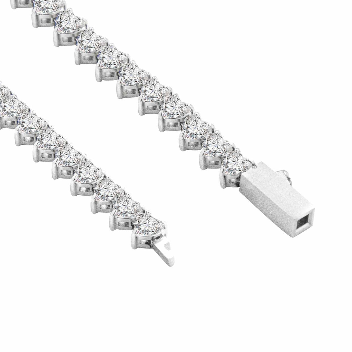 BG399W B.Tiff 4mm Heart Tennis Bracelet - Thin