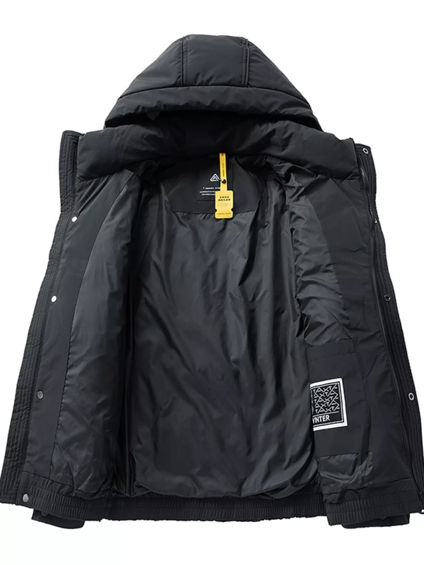 Men's Plus Size Snap Down Hooded Puffer Jacket - PBNJ FASHIONS