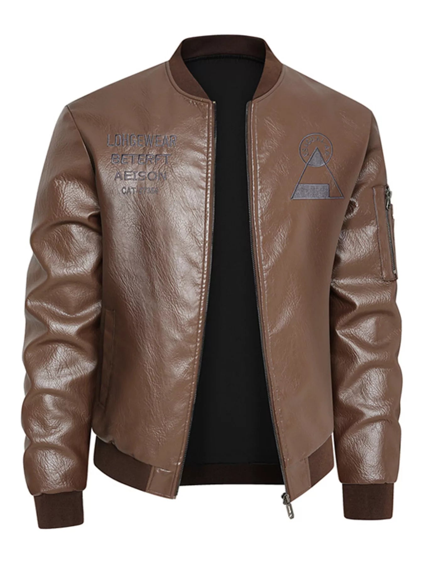 Men's Plus Size Zip Up Faux Leather Bomber Jacket - PBNJ FASHIONS