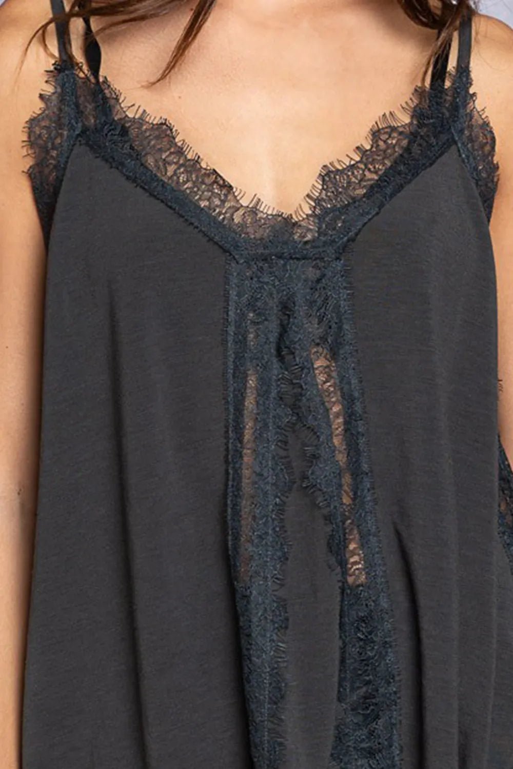 POL Lace Detail V - Neck Cami - PBNJ FASHIONS