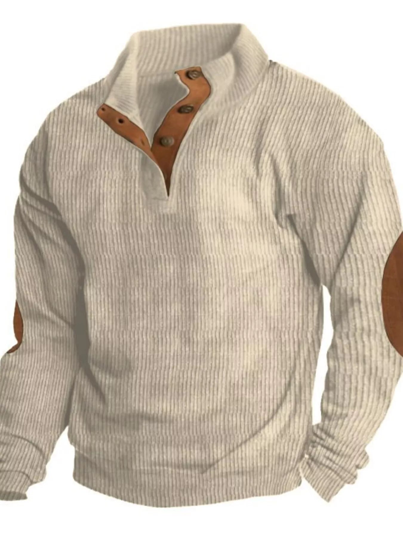 Men's Full Size Button Detail Long Sleeve Sweatshirt Plus Size - PBNJ FASHIONS