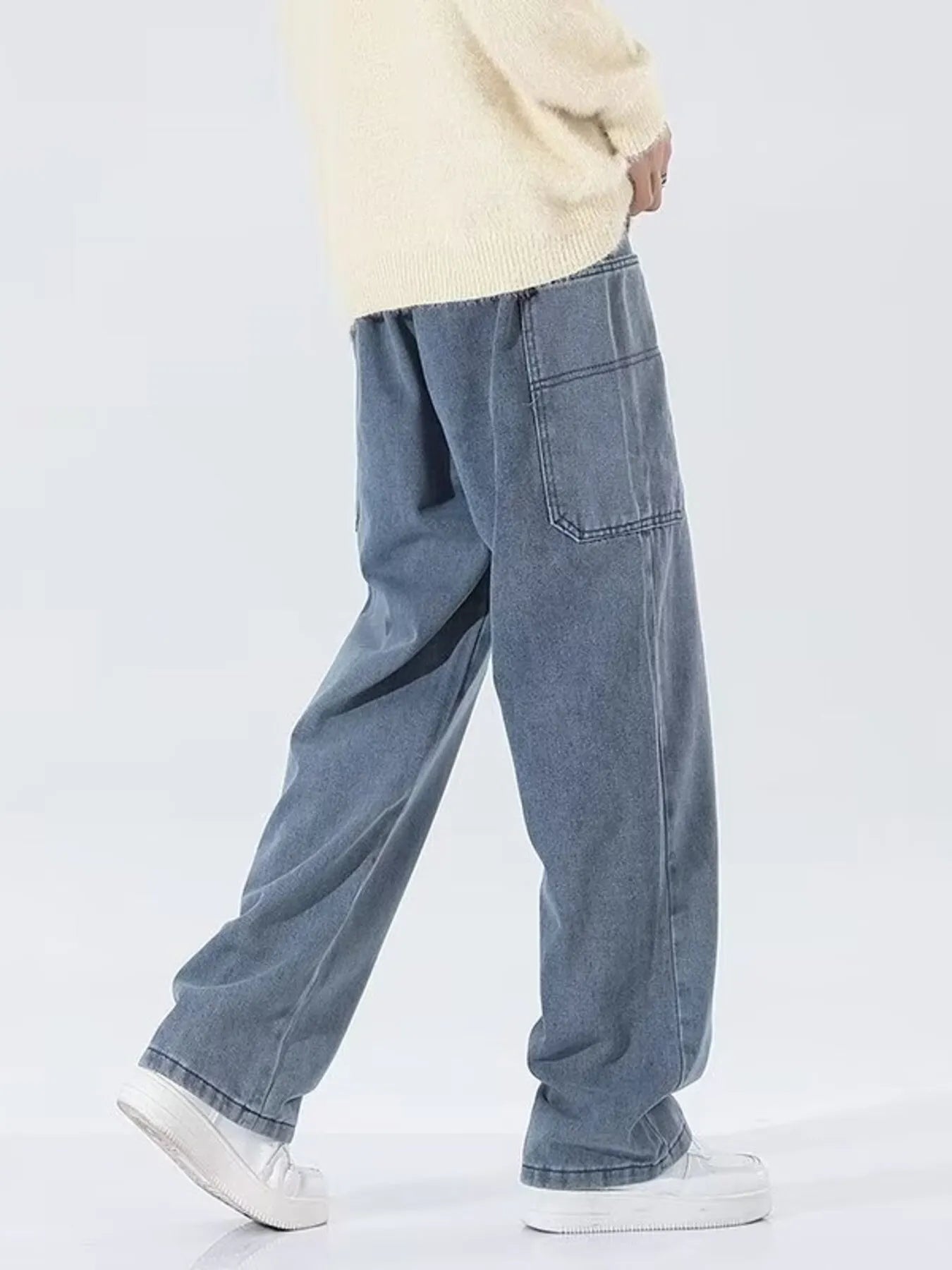 Men's Full Size Drawstring Wide Leg Jeans Plus Size - PBNJ FASHIONS