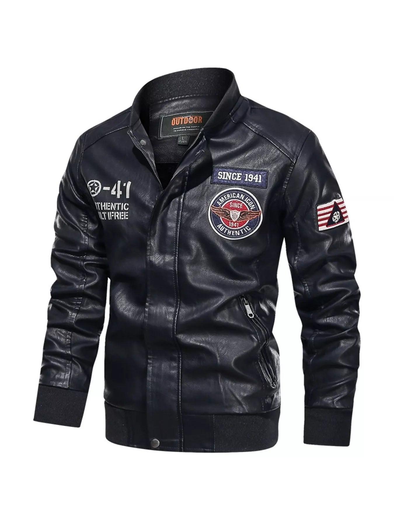Men's Plus Size Zip Up Leather Jacket - PBNJ FASHIONS