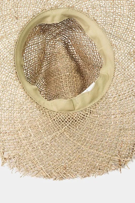 Fame Fringe Edge Straw Braided Western Fedora Hat - PBNJ FASHIONS