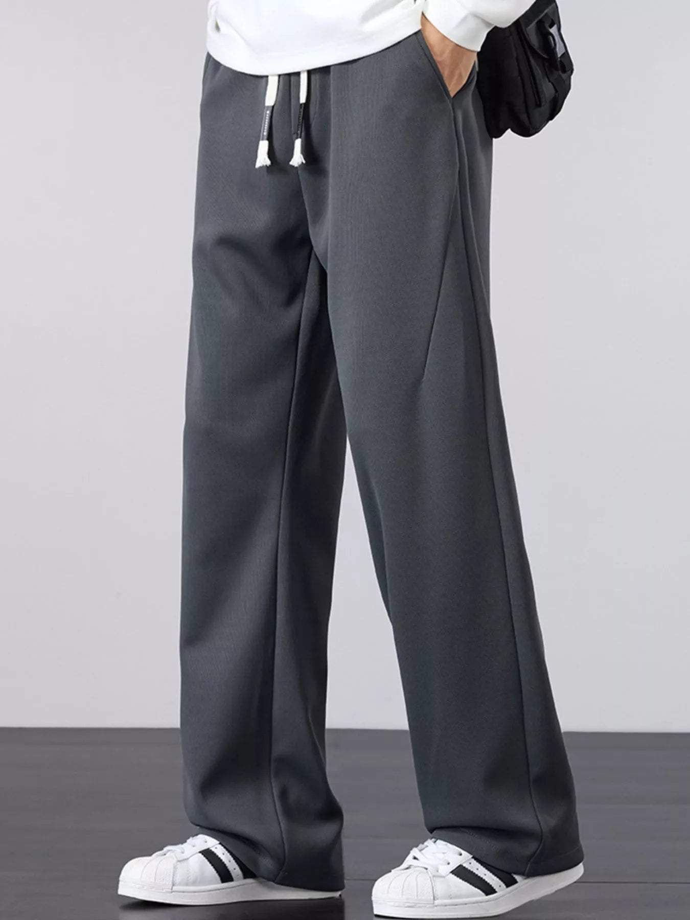 Men's Plus Size Casual Drawstring Wide Leg Pants - PBNJ FASHIONS