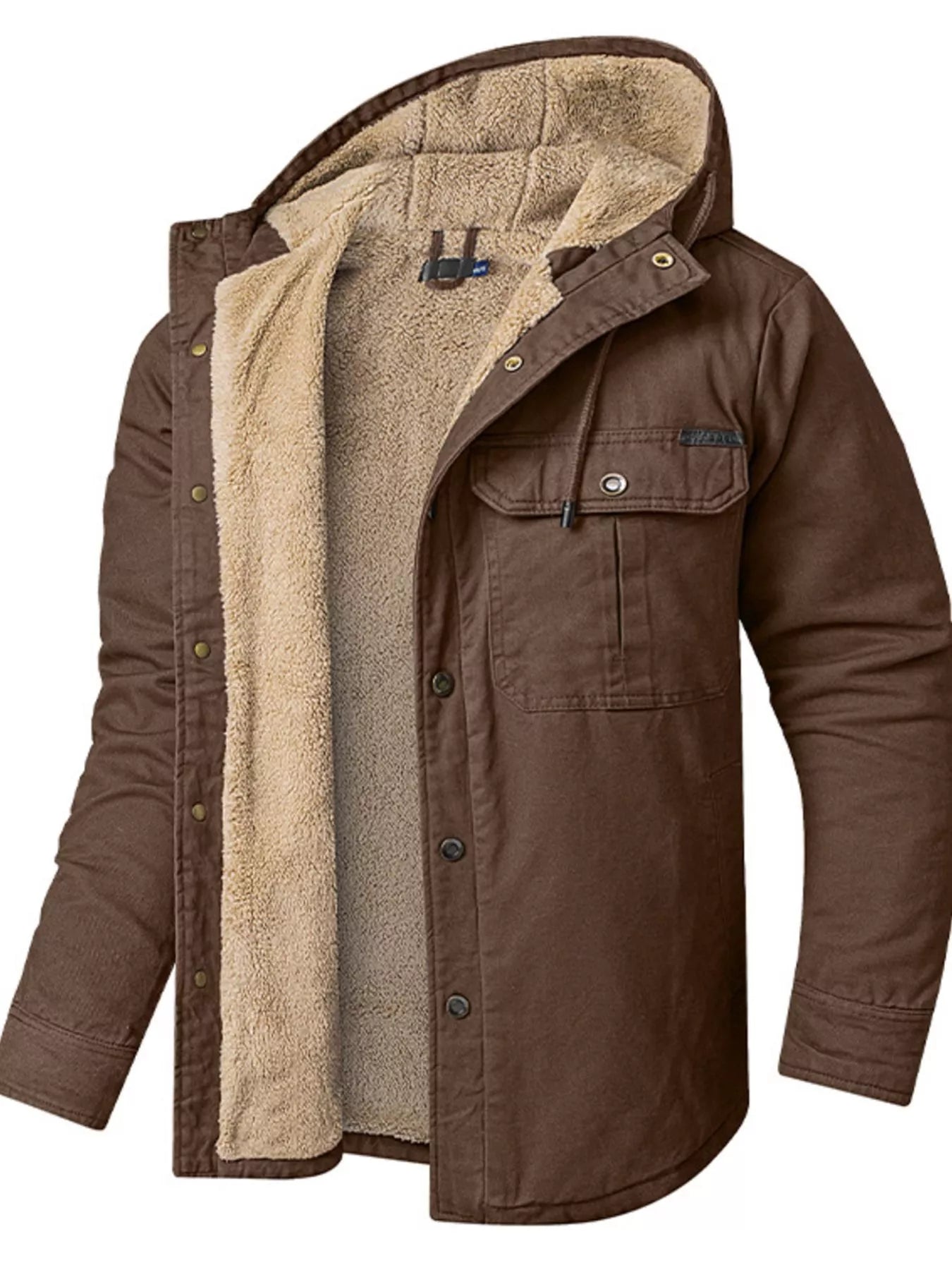 Men's Sherpa Lined Hooded Jacket - PBNJ FASHIONS
