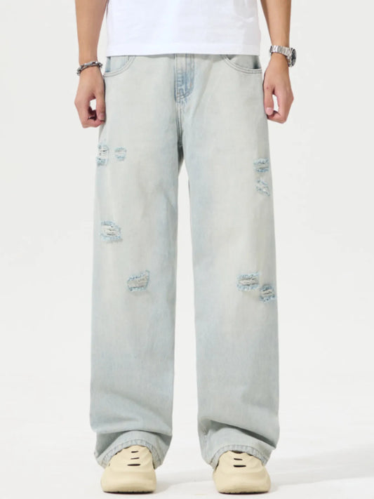 Men's Full Size Distressed Wide Leg Jeans Plus Size - PBNJ FASHIONS