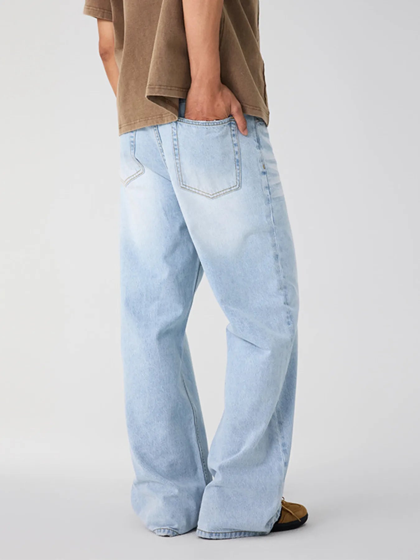Men's Wash Wide Leg Jeans - PBNJ FASHIONS